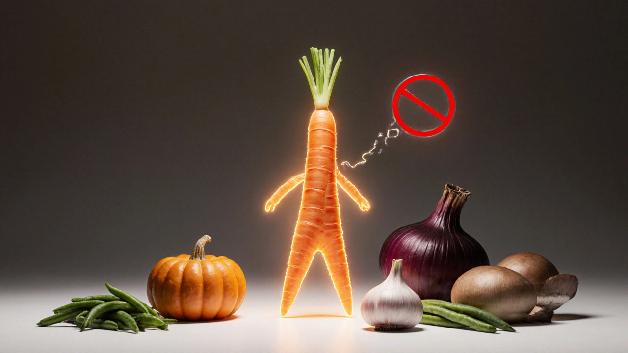 Морковь как герой среди безопасных овощей, лук и чеснок — под запретом.