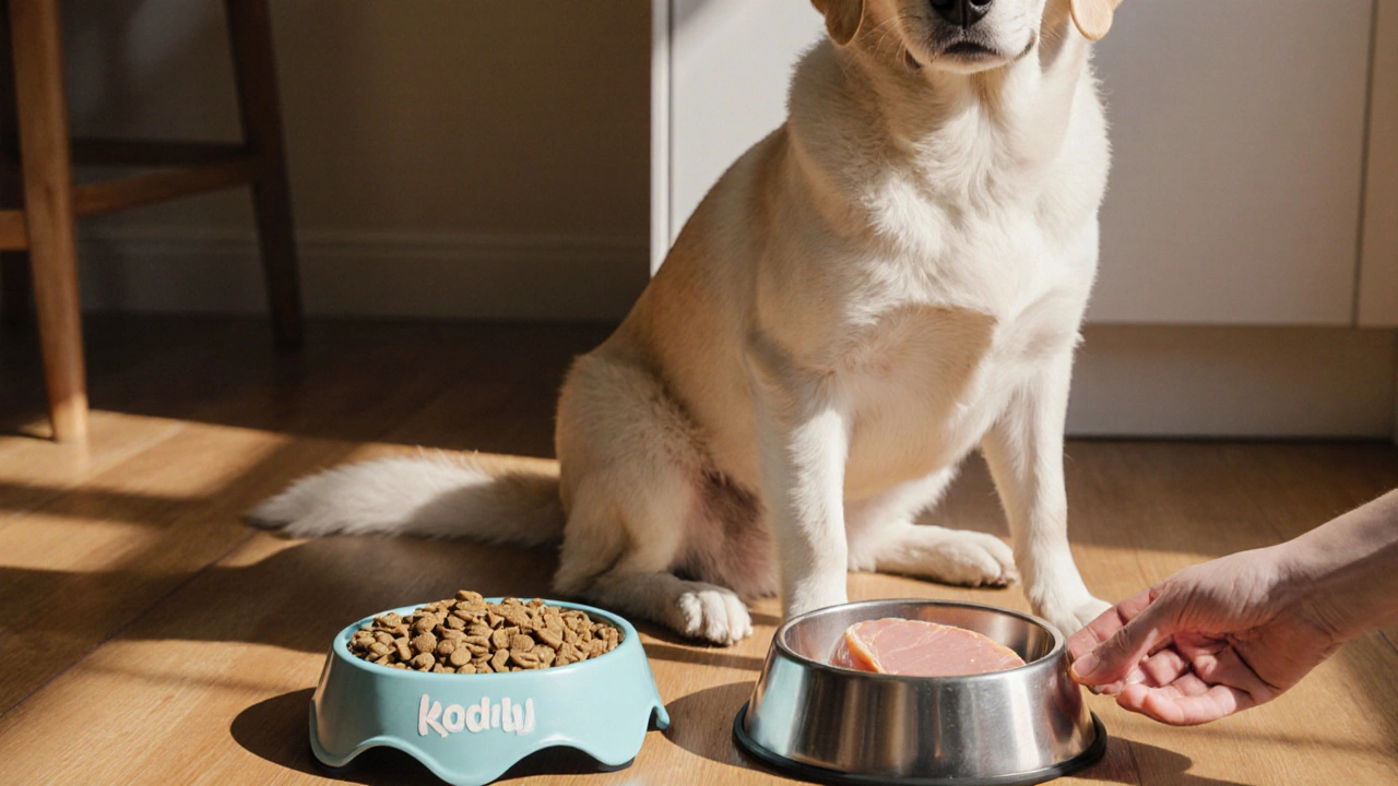 Можно ли давать собаке сухой корм и вареное мясо одновременно