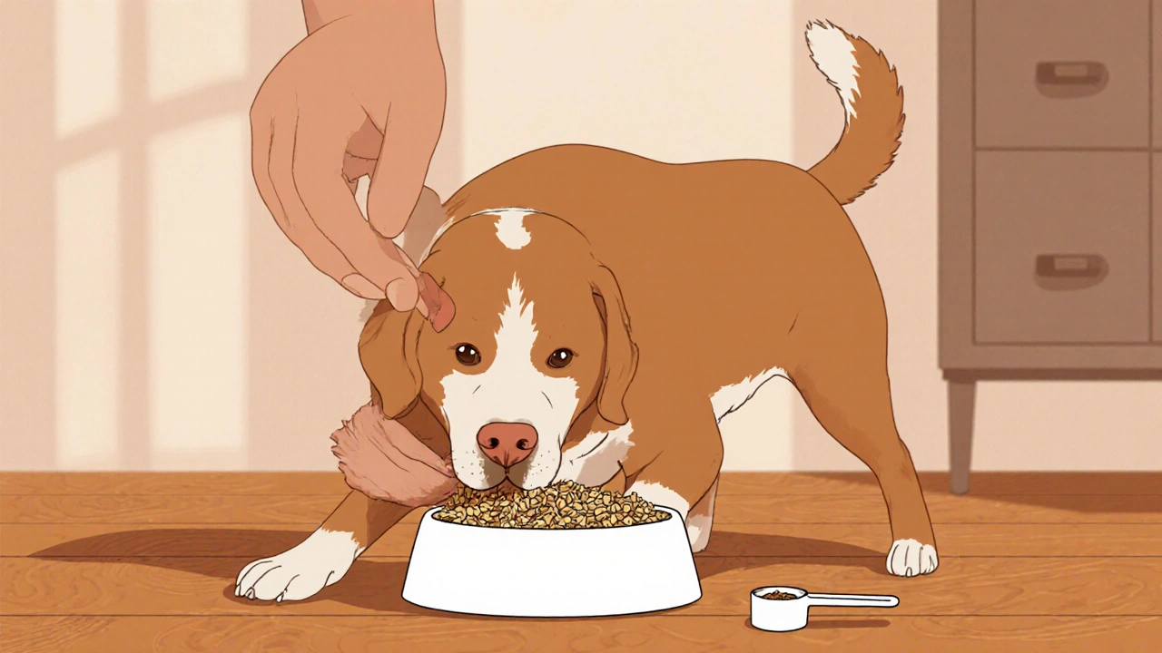 Собака с удовольствием ест гречку, приготовленную без соли и масла.